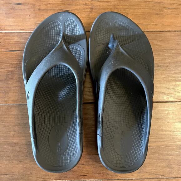 Oofos Original Sport Recovery Flip Flop Sandals Men's Size 6/ Womens 8 Black - Picture 4 of 6